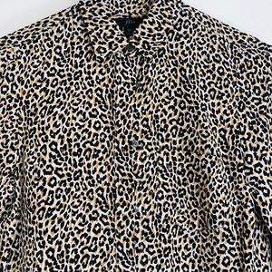 J. Crew silk leopard button down blouse